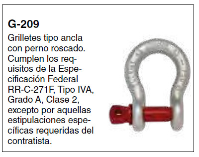 G-209 — Tipo Ancla · Perno roscado